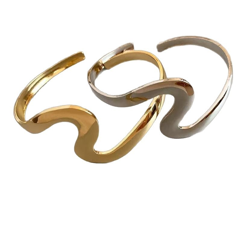 Metal Wave Shape Bracelet Arm Loop Women's Fashion