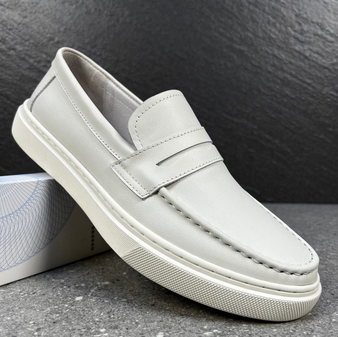 Mens Genuine Leather Retro British Casual Shoes