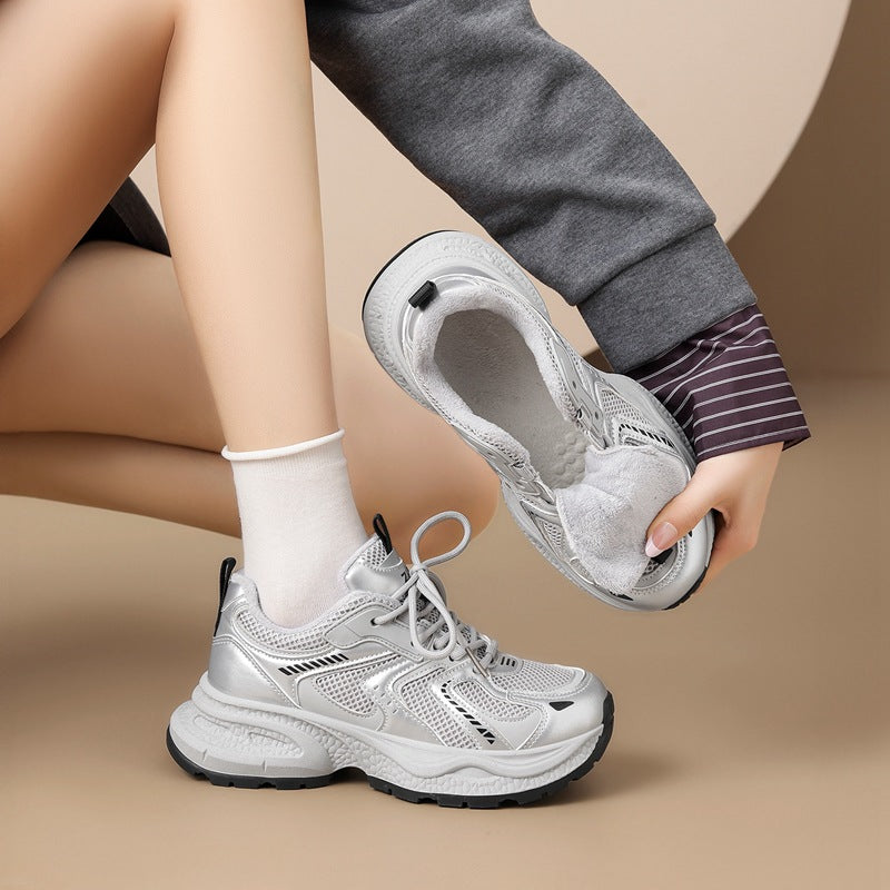 Thick-Soled Fleece Women's Sneakers Shoes