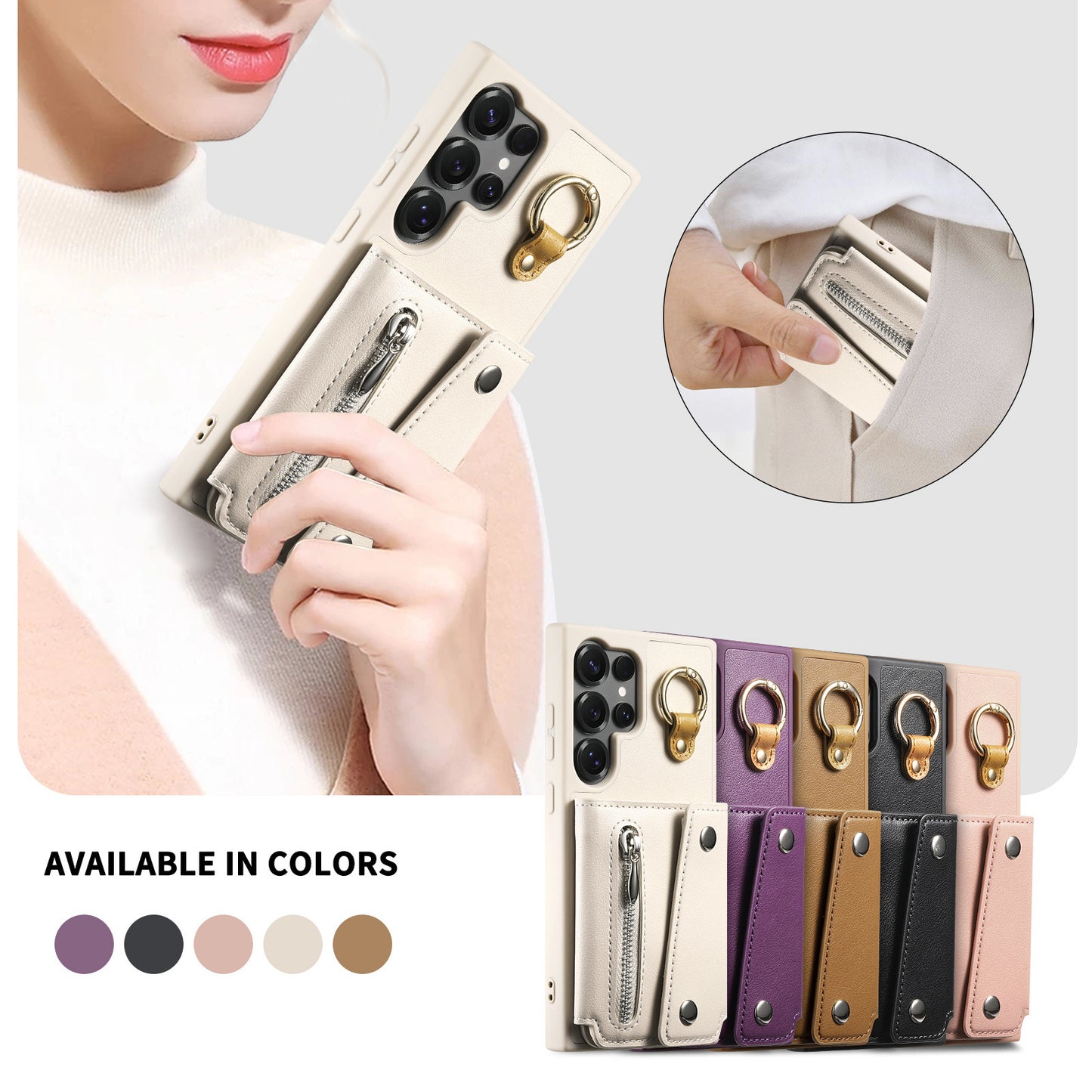 Samsung S25Ultra wallet phone case metal plating