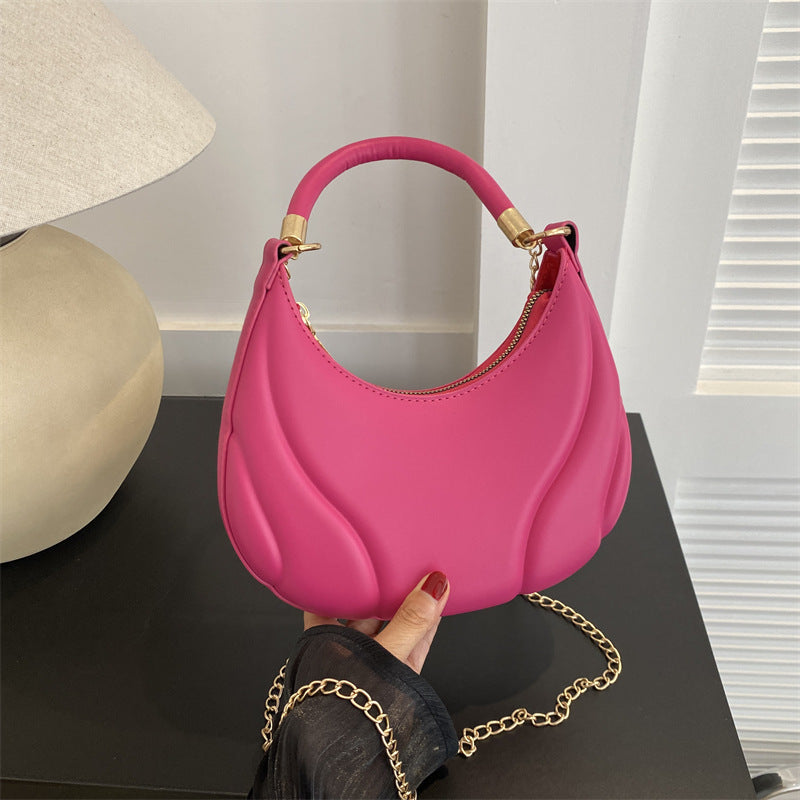 French-Style Textured Armpit Bag