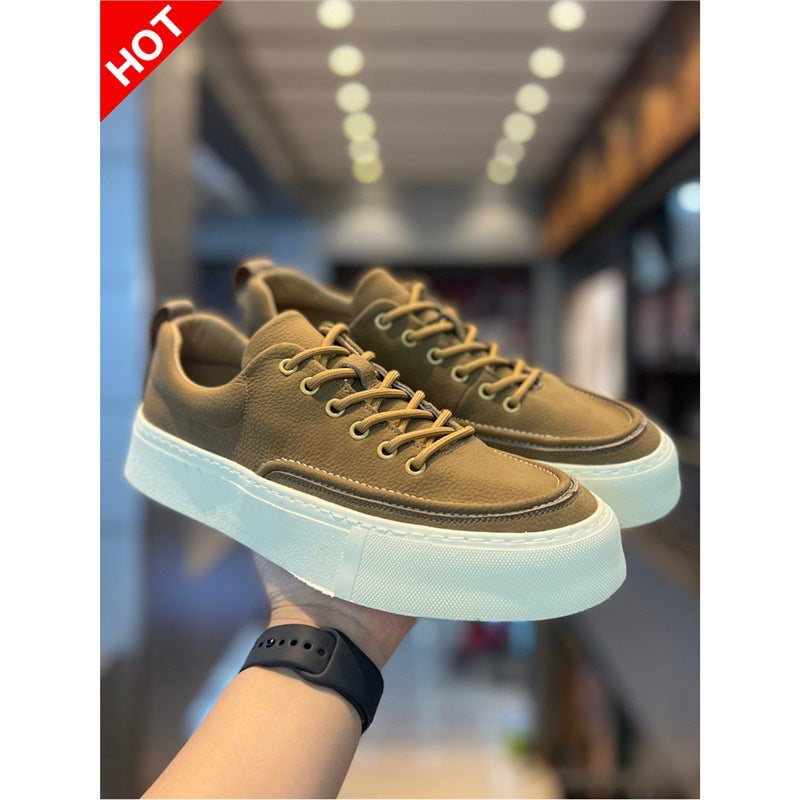 Mens Cowhide Casual Sneakers