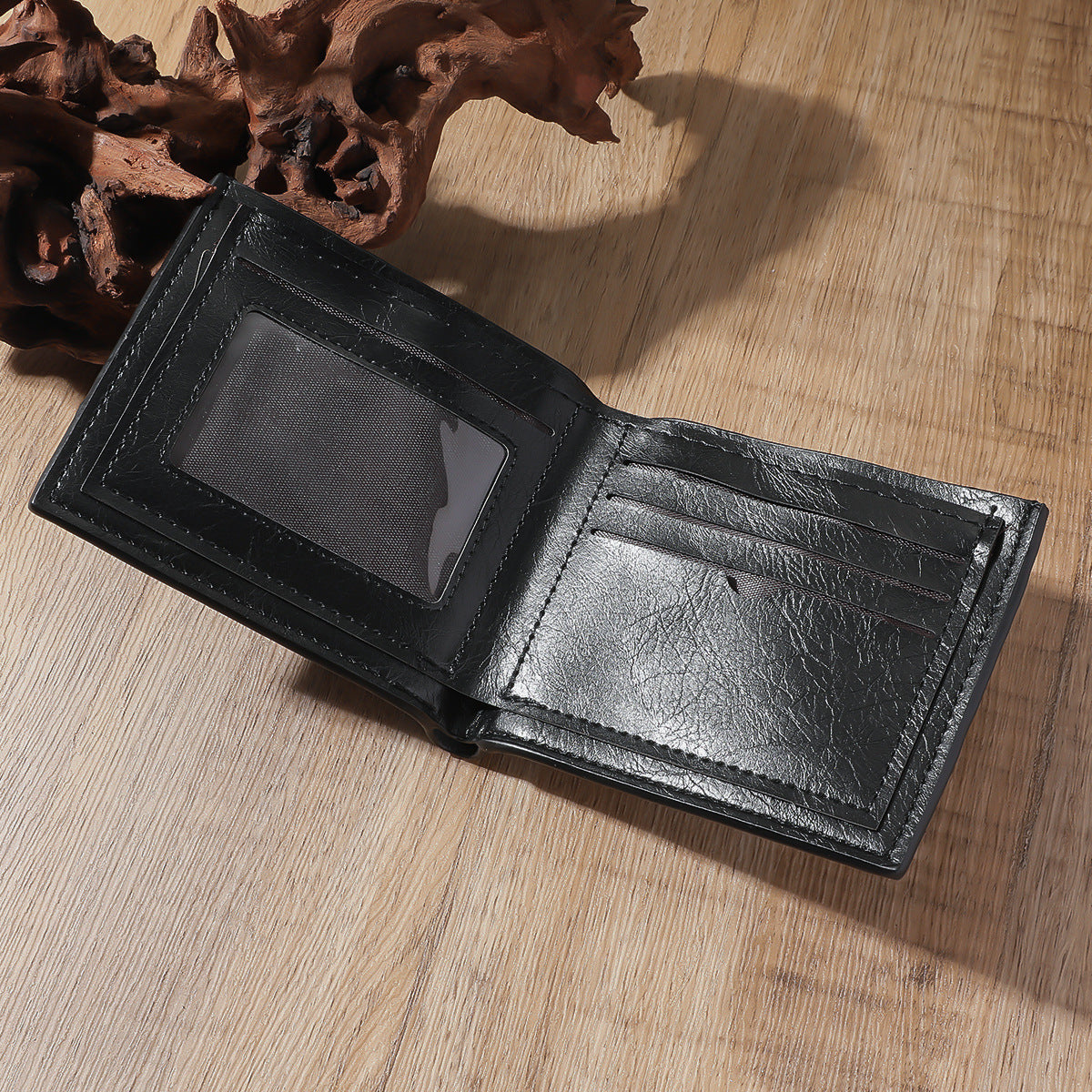 Men's Generous Dial Belt Watch Wallet Razor Belt Black Gift Set