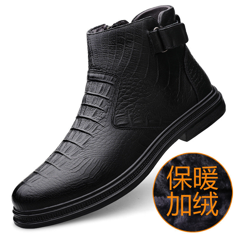 Men's Cowhide Leather Mid-Top Business Boots