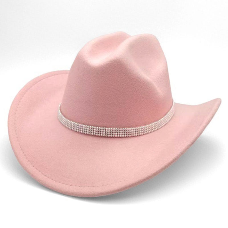 Western cowboy hat curved brim hat pebbled belt