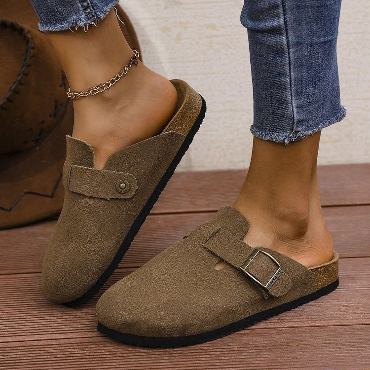 Retro Frosted Toe One-Foot Slipper Shoes