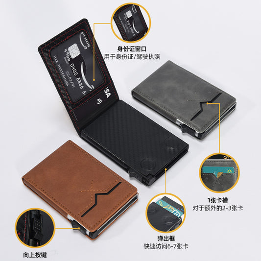 Magnetic Leather Wallet & Card Holder RFID Secure