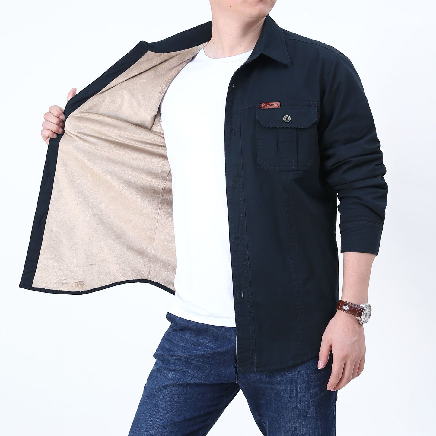 Spring and Autumn Business Casual Men's Cotton Long Sleeve Shirt