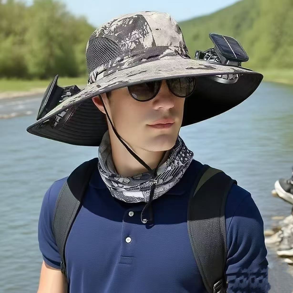 Solar Breeze Pro Solar USB Double Fan Cooling Hat