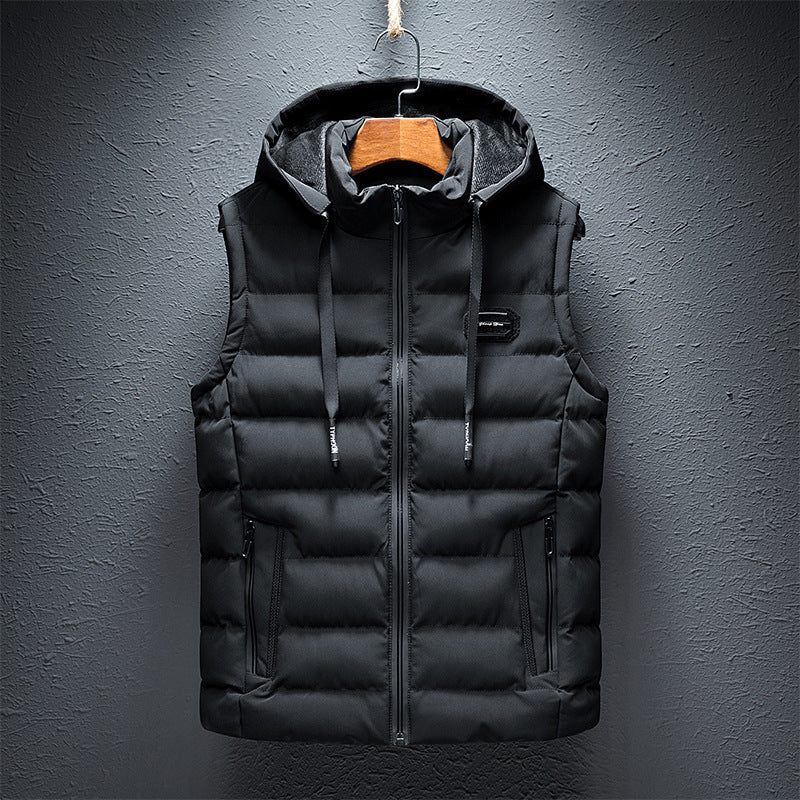Korean style men's slim fit thickened warm vest jacket