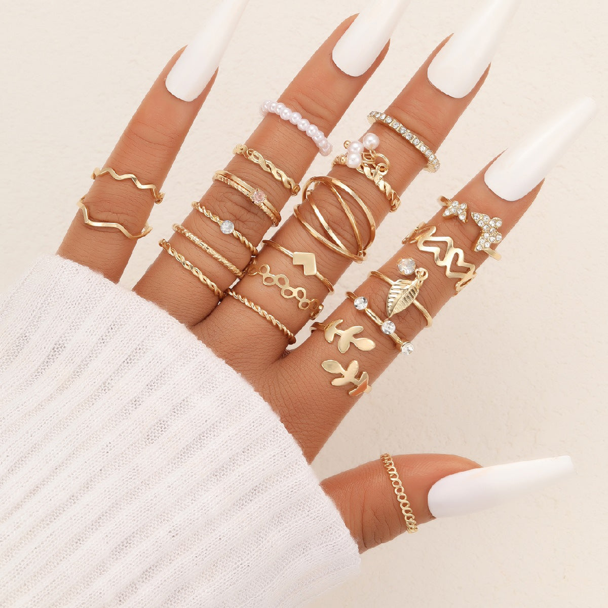 Cross-border New Opening Multi-joint Ring Set