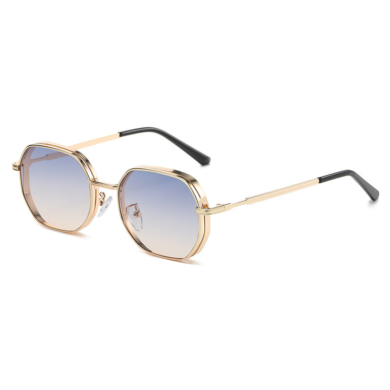 Luna Vogue Gradient Metal Round Sunglasses
