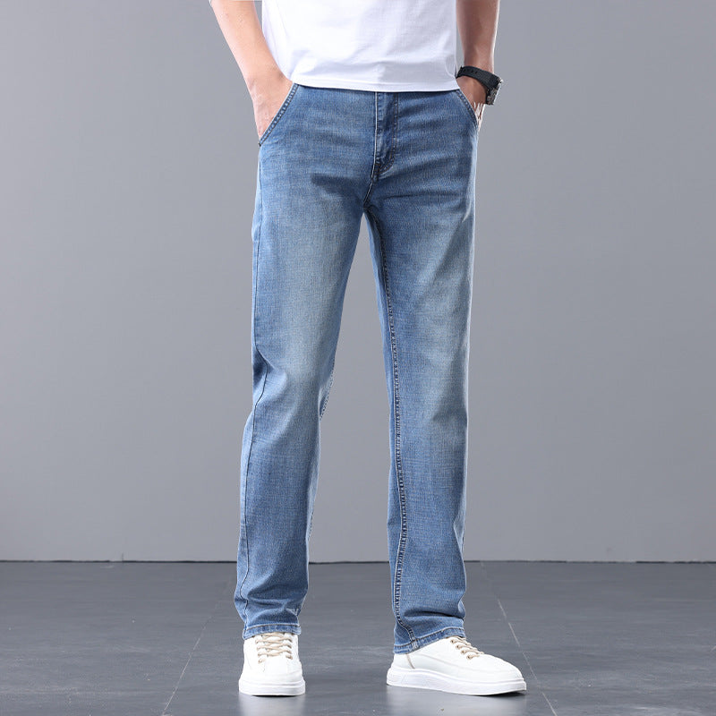 High-End Fleece-Lined Loose Straight Jeans