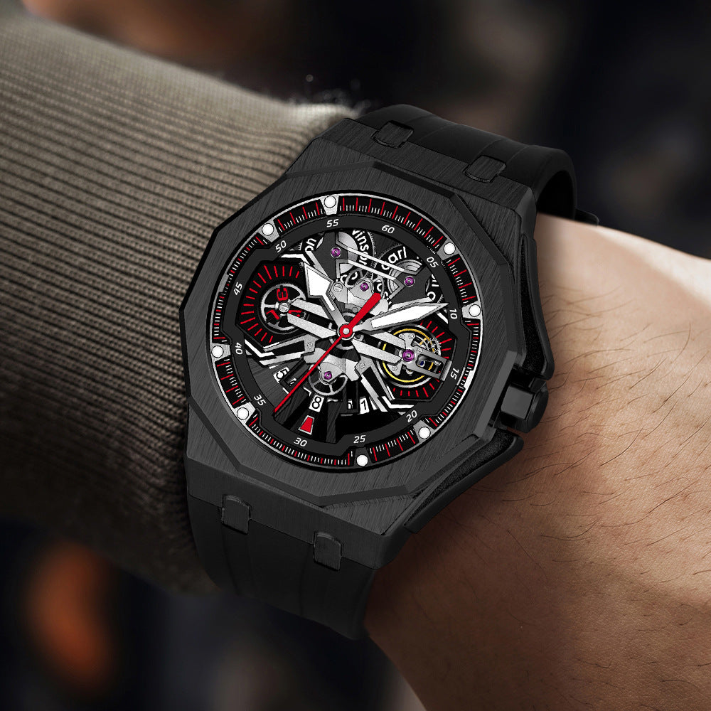 Men's watch, high-end business machinery, cross-border explosive octagonal octagonal fashion trend, waterproof diamond