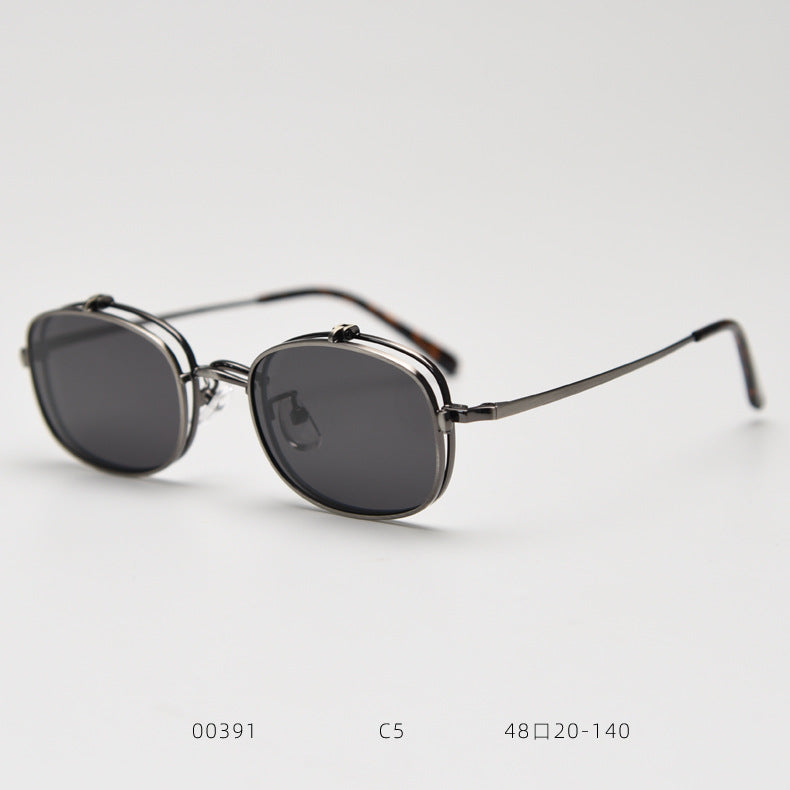 Metal Flap Polarized trendy Sunglasses