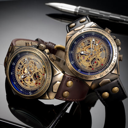 Vintage Skeleton Mechanical Automatic Machine Watch