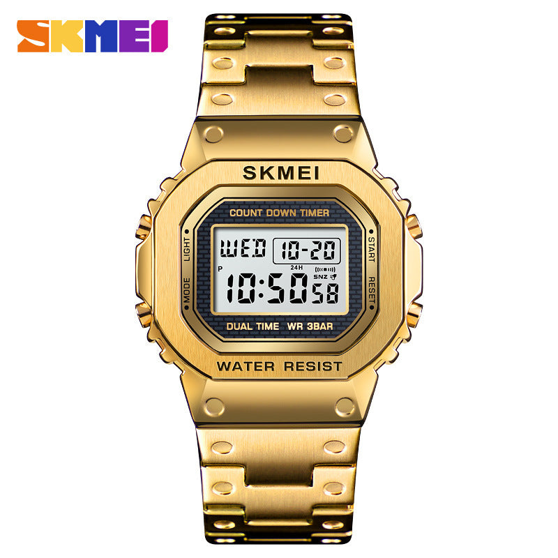 Trendy luminous steel watch