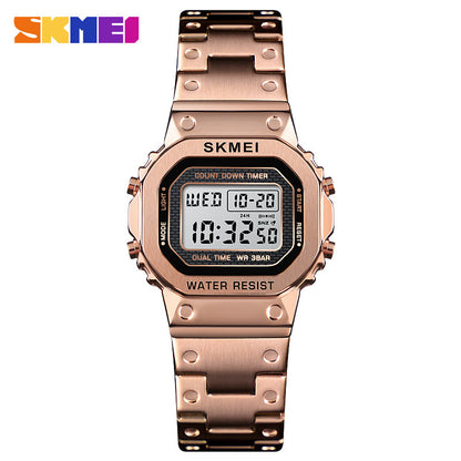 Trendy luminous steel watch