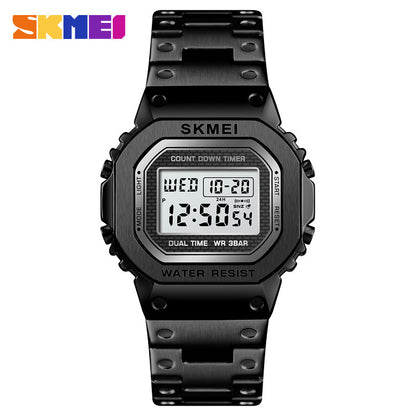 Trendy luminous steel watch