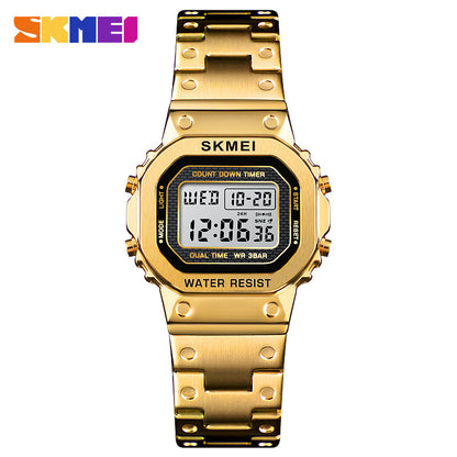 Trendy luminous steel watch