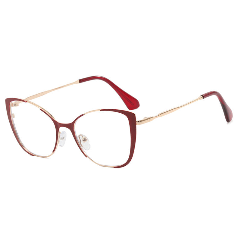Trendy cat-eye glasses: European/American style, blue light blocking
