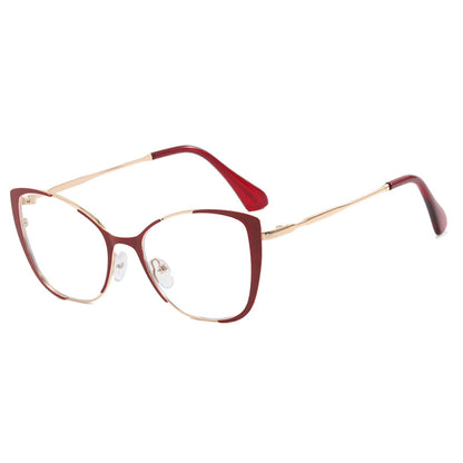Trendy cat-eye glasses: European/American style, blue light blocking
