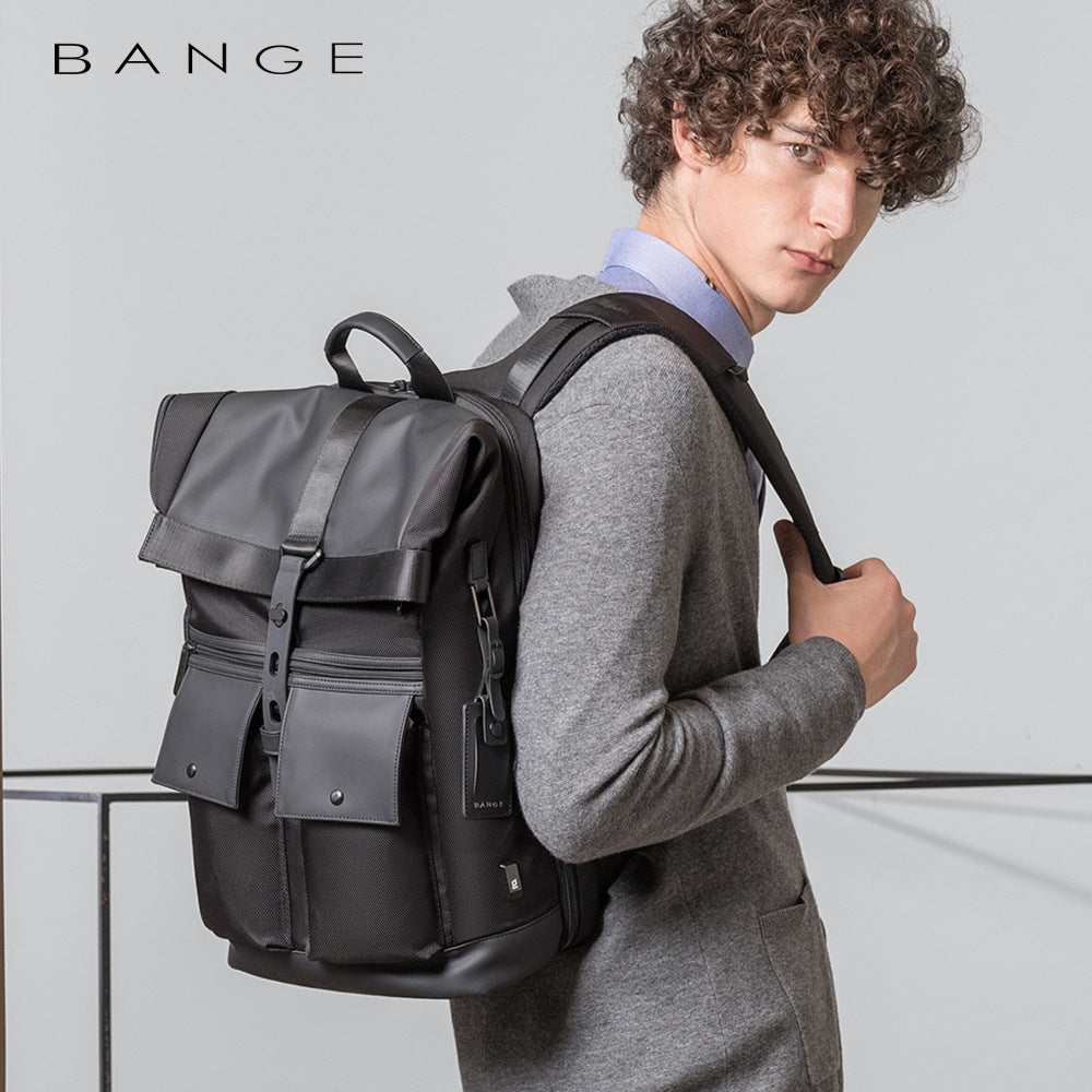 BANGE casual large-capacity backpack Japanese and Korean trend shoulder business travel backpack backpack wear-wearing