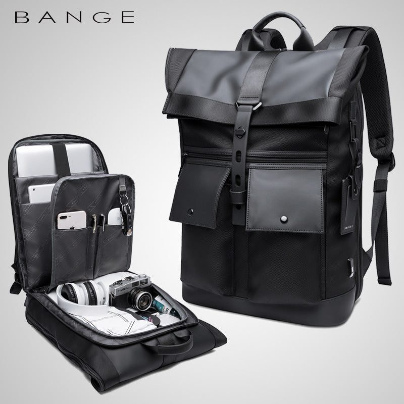 BANGE casual large-capacity backpack Japanese and Korean trend shoulder business travel backpack backpack wear-wearing