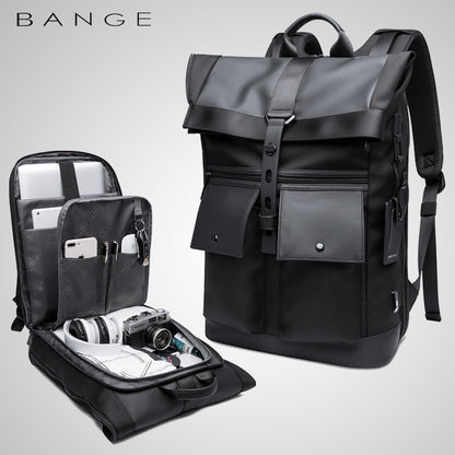 BANGE casual large-capacity backpack Japanese and Korean trend shoulder business travel backpack backpack wear-wearing