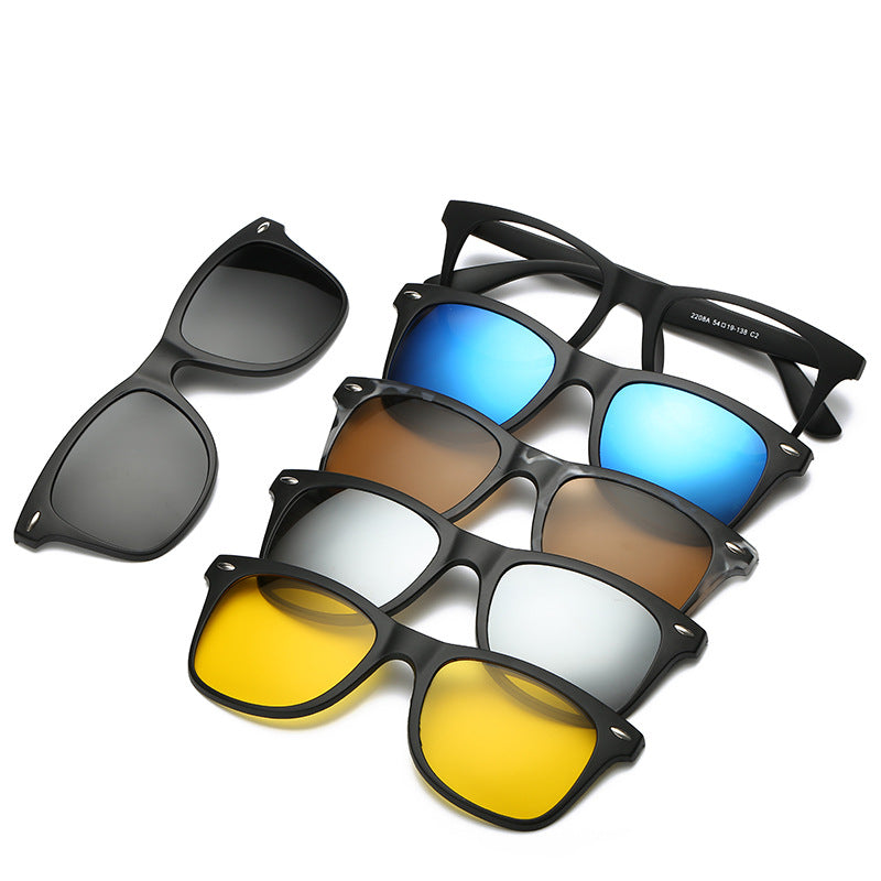 Polarized Magnetic Sunglasses & Myopia Frame Set for Men and Women