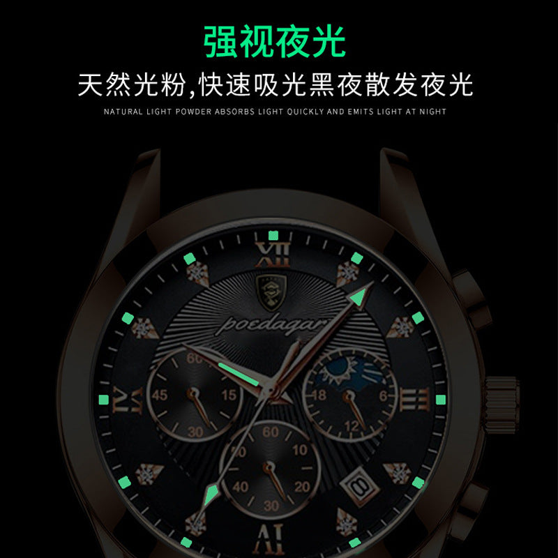 Boda Carrier Men's Waterproof Luminous Calendar Watch
