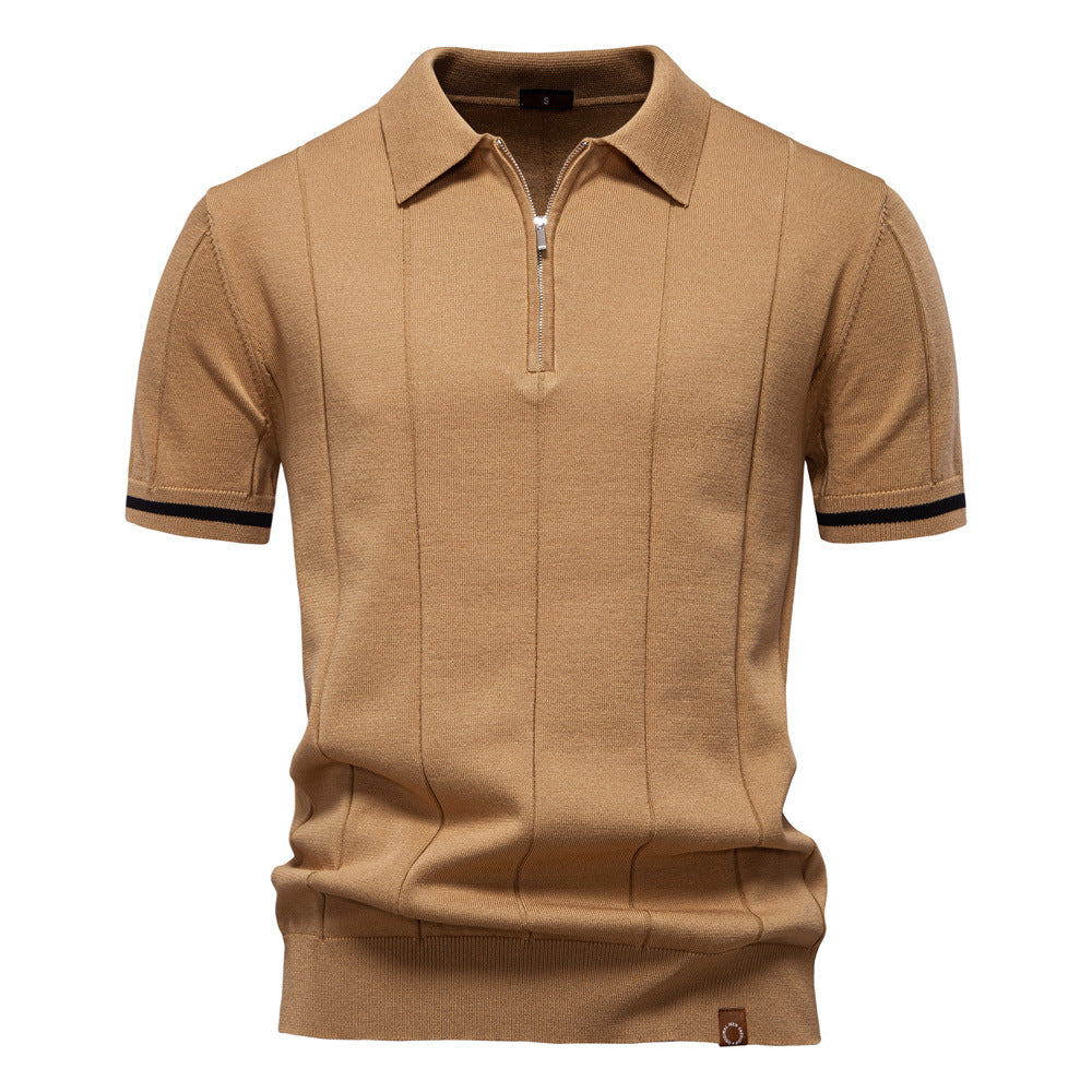Men's Business Casual Wool Knit Polo Shirt