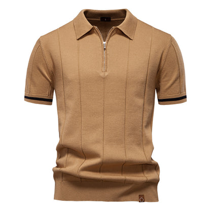 Men's Business Casual Wool Knit Polo Shirt