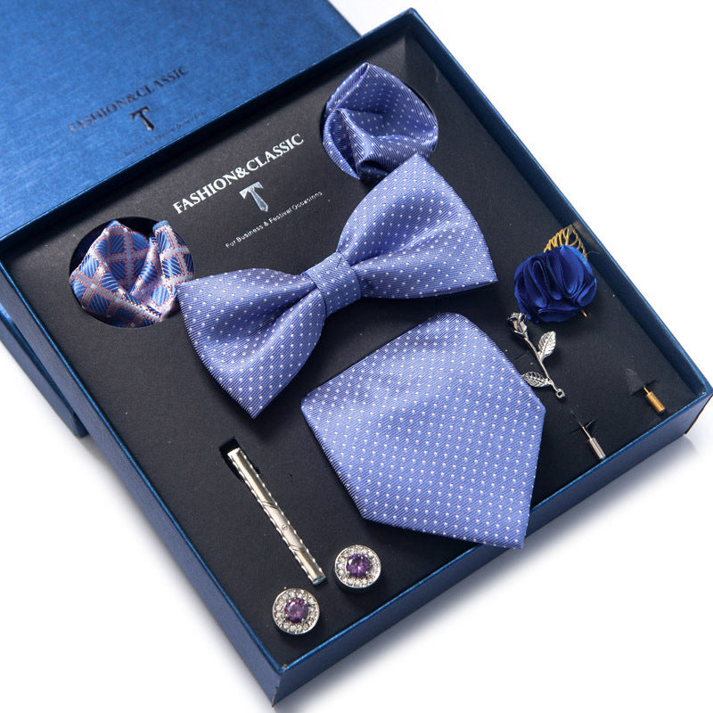 Spot tie set, bow tie, 8 piece set men's accessories