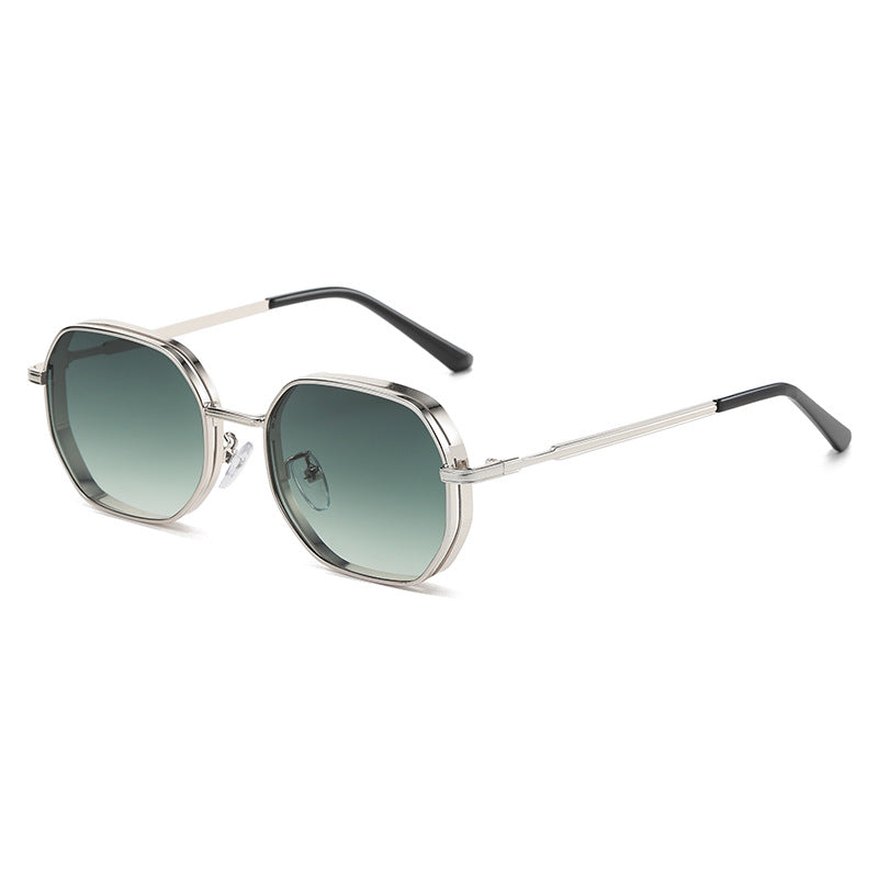Luna Vogue Gradient Metal Round Sunglasses