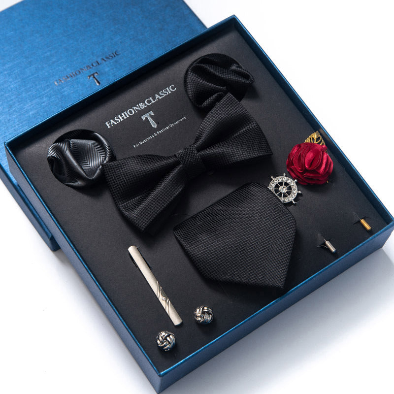 Spot tie set, bow tie, 8 piece set men's accessories