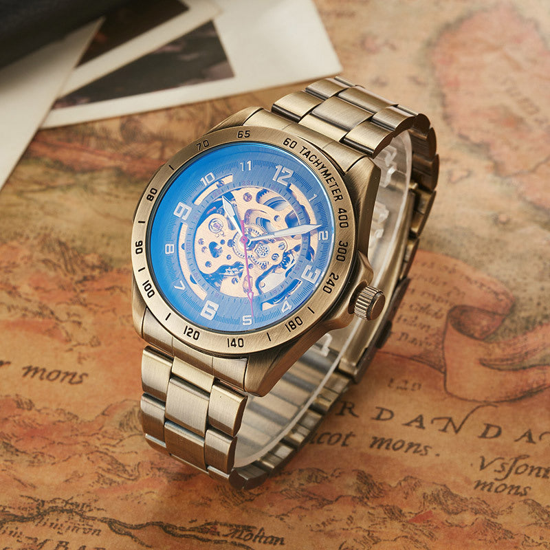 Vintage Skeleton Mechanical Automatic Machine Watch