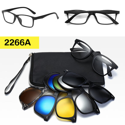 Polarized Magnetic Sunglasses & Myopia Frame Set for Men and Women