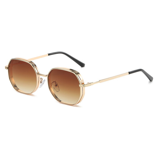 Luna Vogue Gradient Metal Round Sunglasses