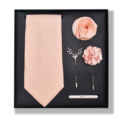 Cashew Nut Stripe Tie & Accessories Set