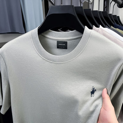 Men's premium embroidered short-sleeve T-shirt
