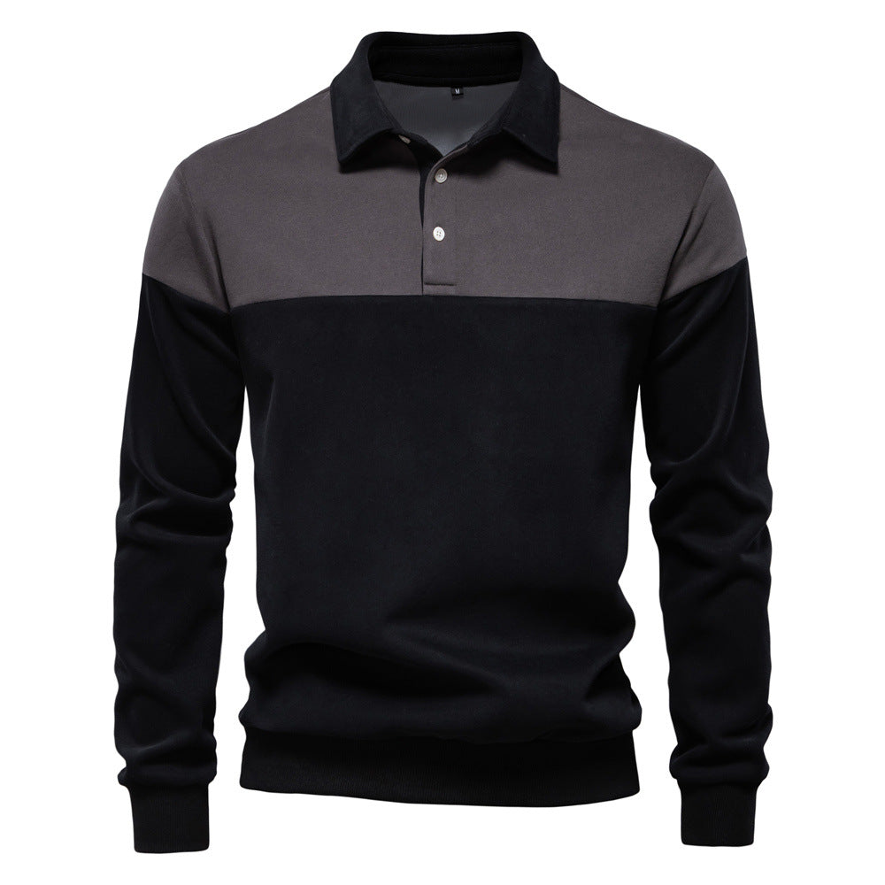 Men's Long Sleeve Polo Collar Sweatshirt