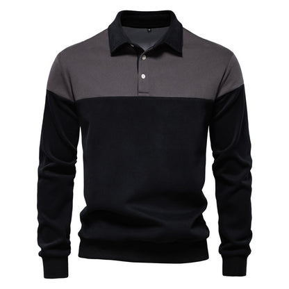 Men's Long Sleeve Polo Collar Sweatshirt