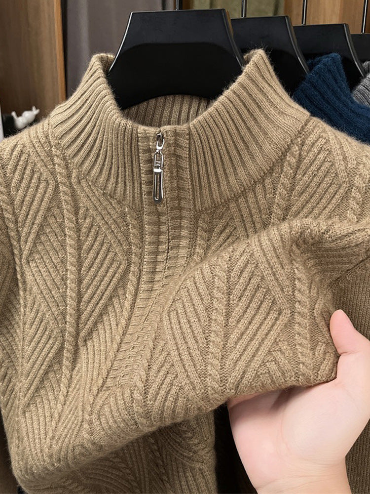 Half-Zip Thick Knit Cardigan Sweater