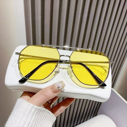 Metal Polarized Sunglasses  UV Protection, Large Frame, Unisex