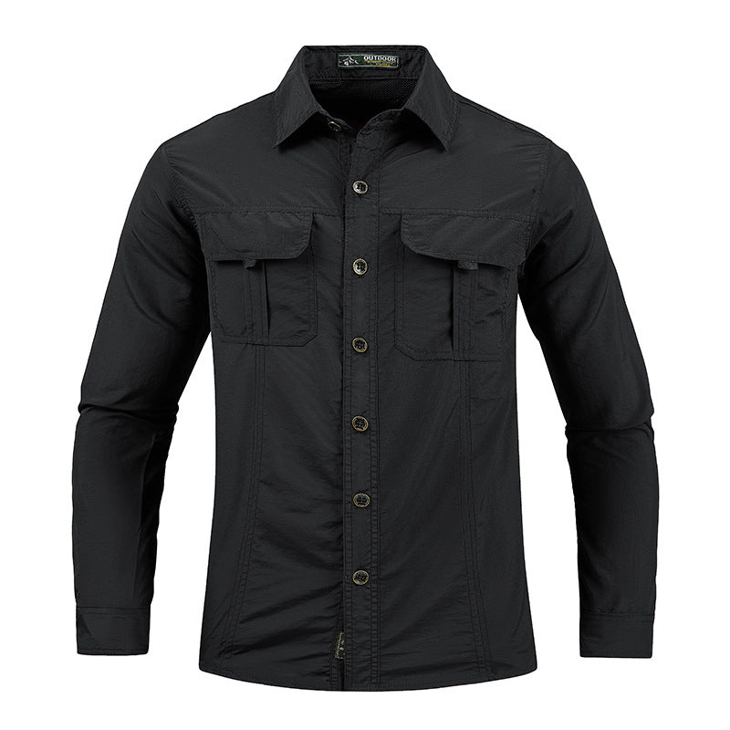 Men's quick-dry, anti-chafe, long-sleeve shirt for warm weather