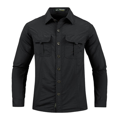 Men's quick-dry, anti-chafe, long-sleeve shirt for warm weather