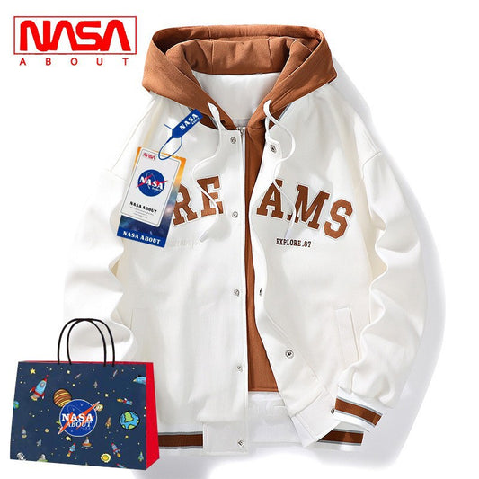 Astro Warm NASA  Plus Size Velvet Bomber Baseball Jacket