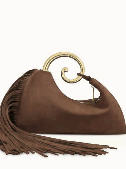 Suede Tassel Handbag  Fashionable Banquet & Commuter Bag