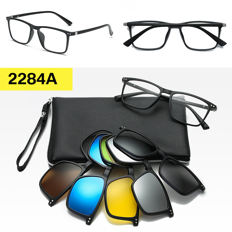Polarized Magnetic Sunglasses & Myopia Frame Set for Men and Women